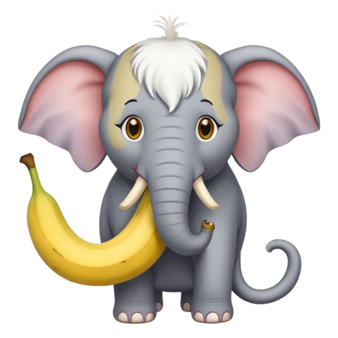 Cat eating elephant and banana in head of elephant  sticker