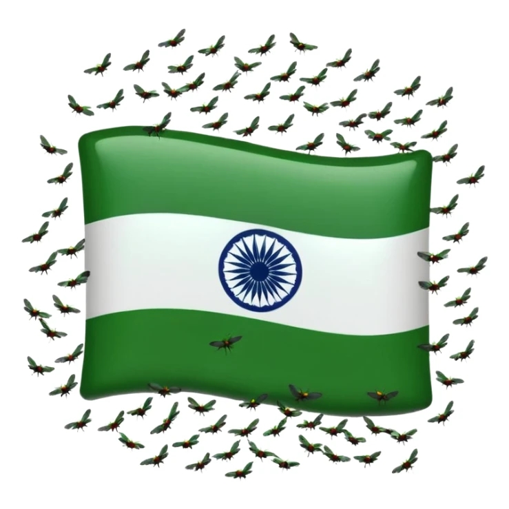 Create an Indian flag with flies above it and a stench coming off that is causing  the flies to be there sticker