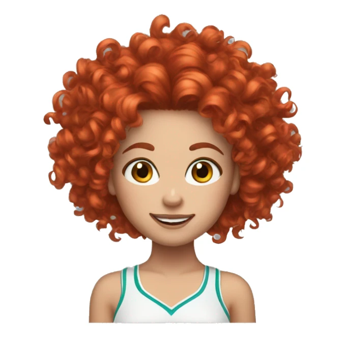 dancing Cheerleader curly red hair fair skin sticker