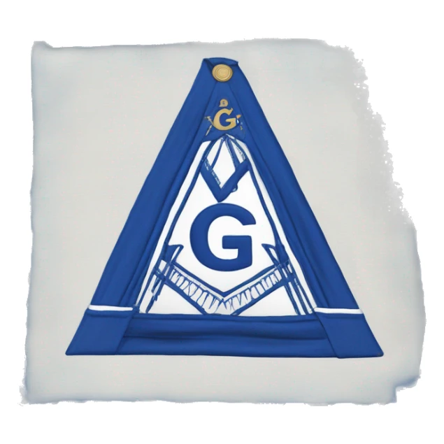 square blue and white freemason apron with the letter g sticker