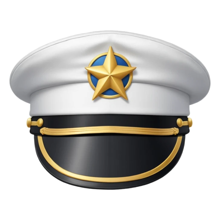 white captain hat closeup alone sticker