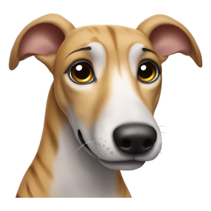 Fawn tiger greyhound lifts pawls up sticker