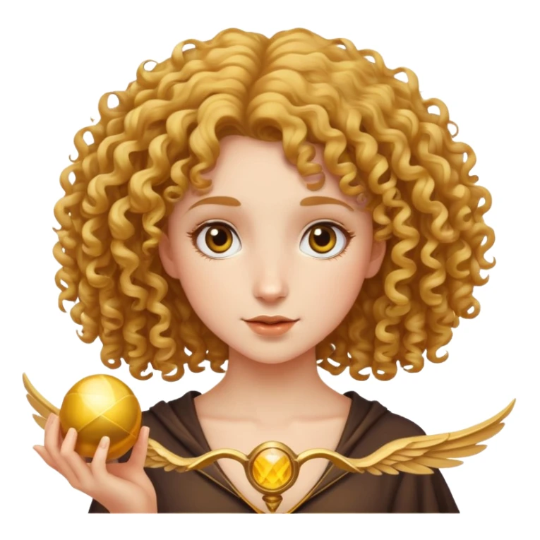 Curly girl with snitch sticker