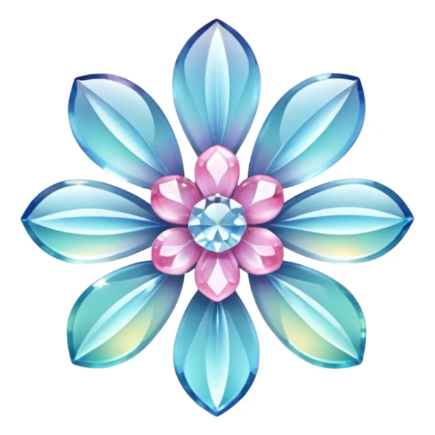Sparkly glossy Pastel  glass crystal flower  sticker