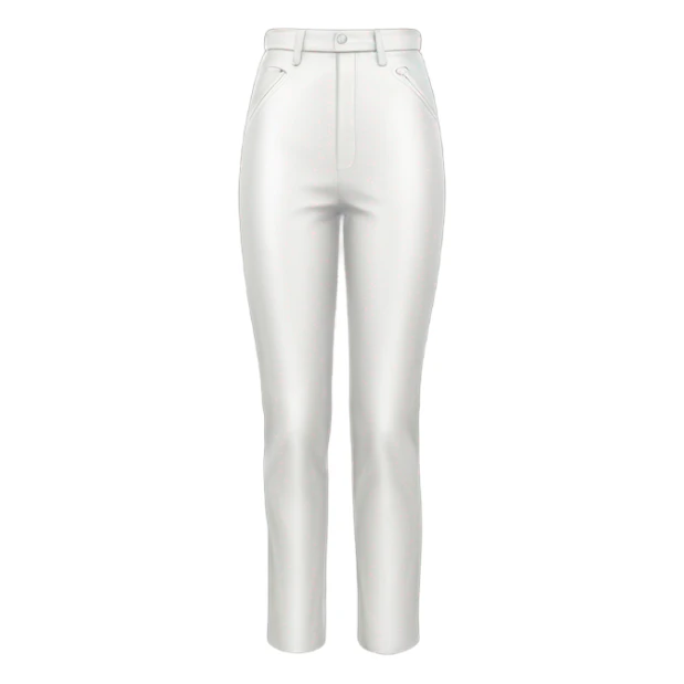 White High waisted straight leg leather pants isolated sticker