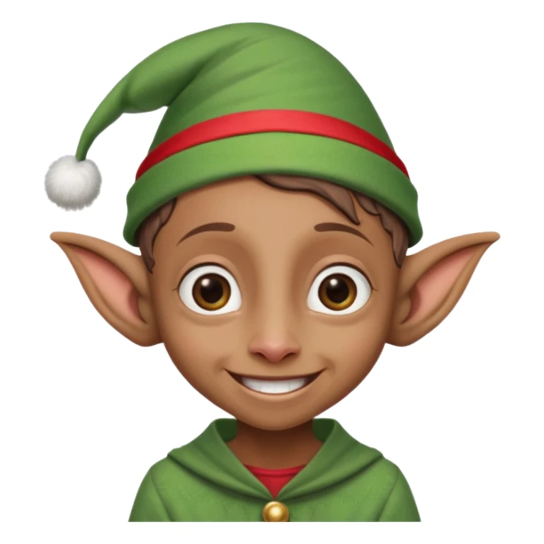 dobby the house elf from harry potter smiling and wearing a christmas elf hat sticker