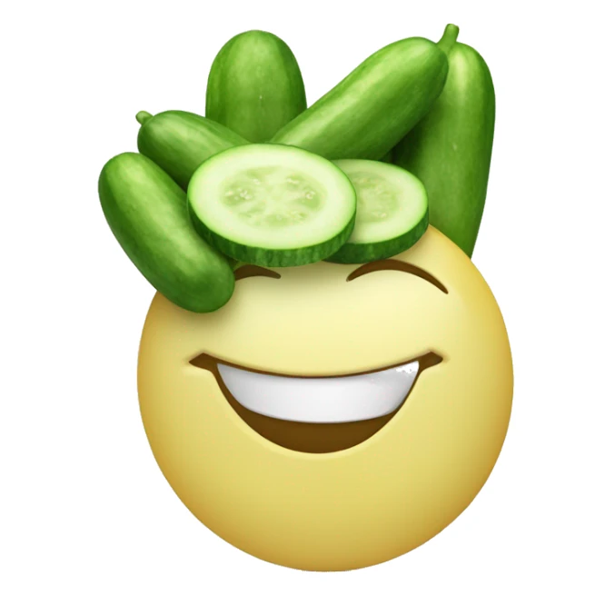 Smiling smiley with cucumbers on his eyes sticker
