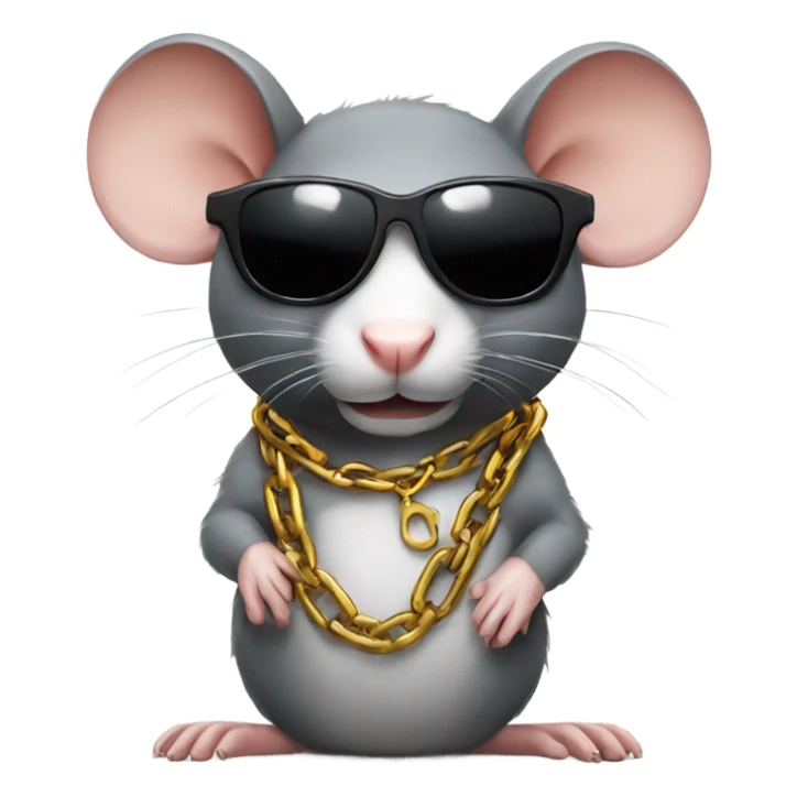 Rat with sunglasses and a chain sticker