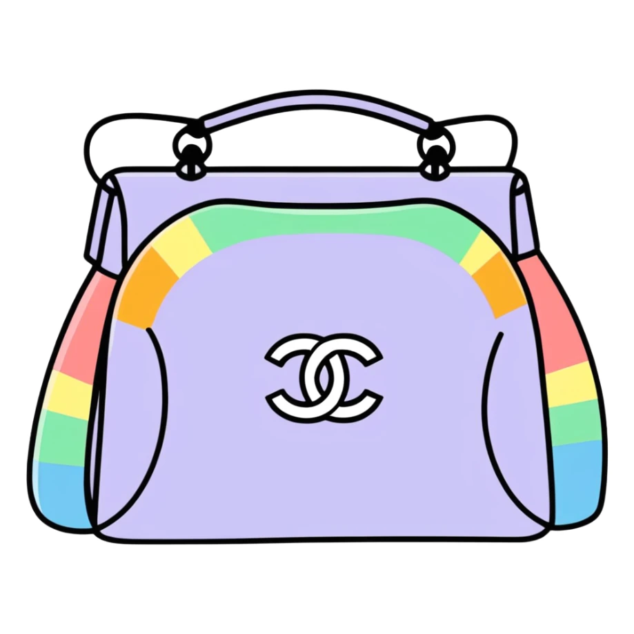 Chanel Holographic rainbow color logo design sticker