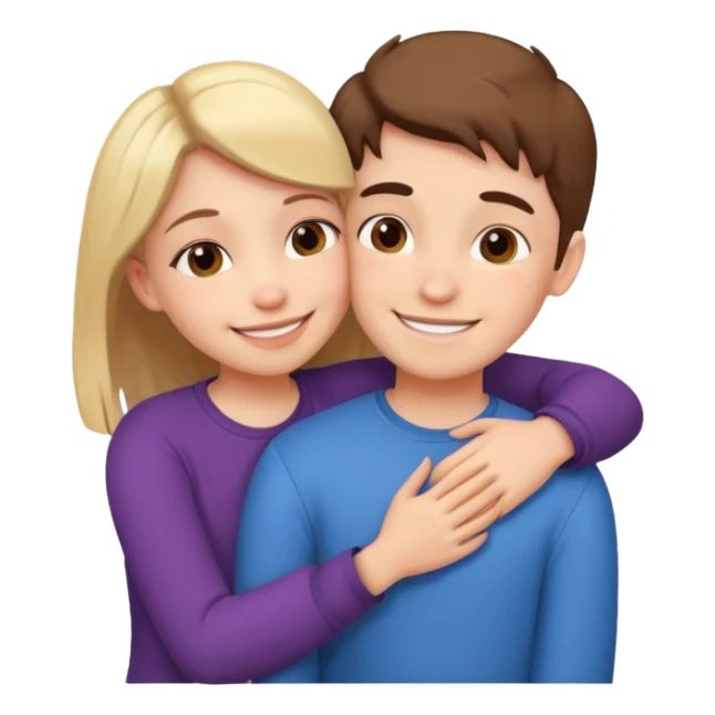 Boy and girl hugging each other in love sticker