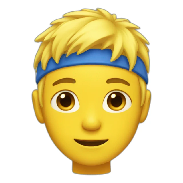 Blue skin boy and yellow hair sticker
