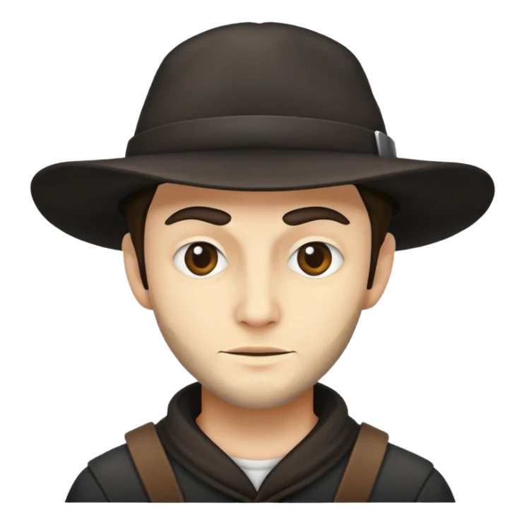 mặt thief, đội mũ, râu quai nón sticker