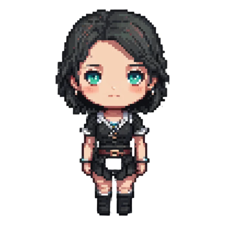 chibi female human character, short proportions, large head sticker