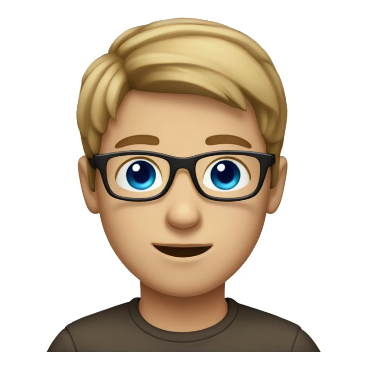 Boy with blue eyes and glasses and light brown hair  sticker