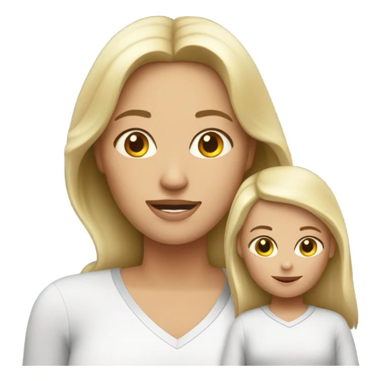 White Mother with 2 white girls  sticker
