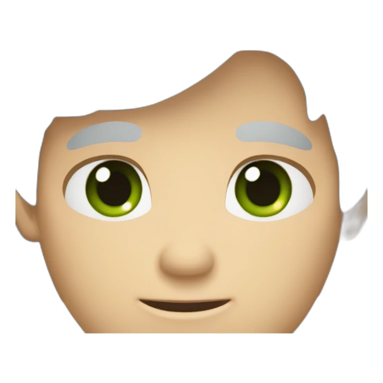 light complexion man with green eyes and gray hair with one spike sticker