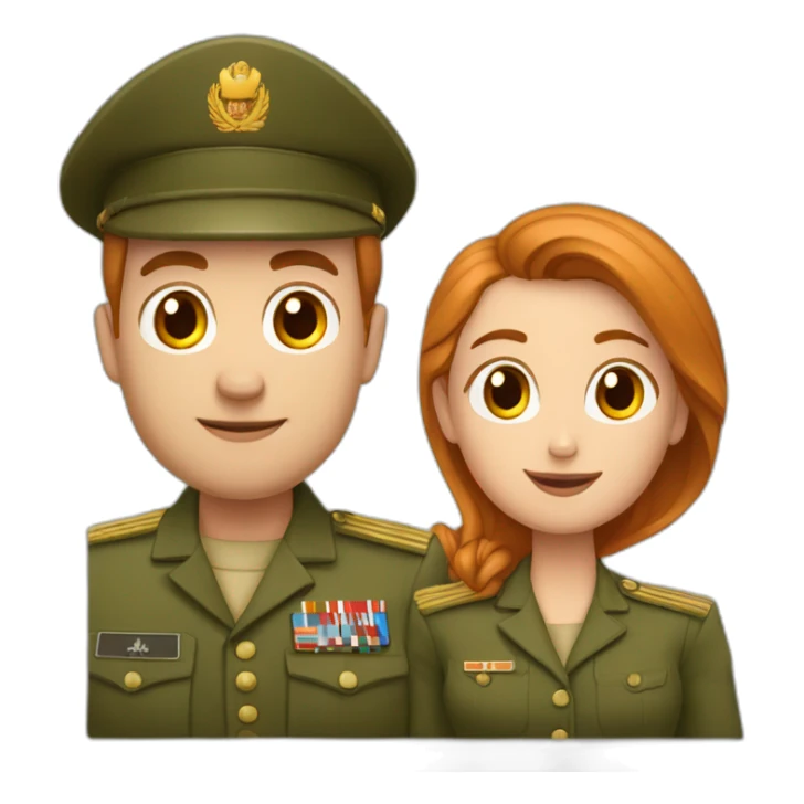 Un couple avec un mari militaire roux  sticker