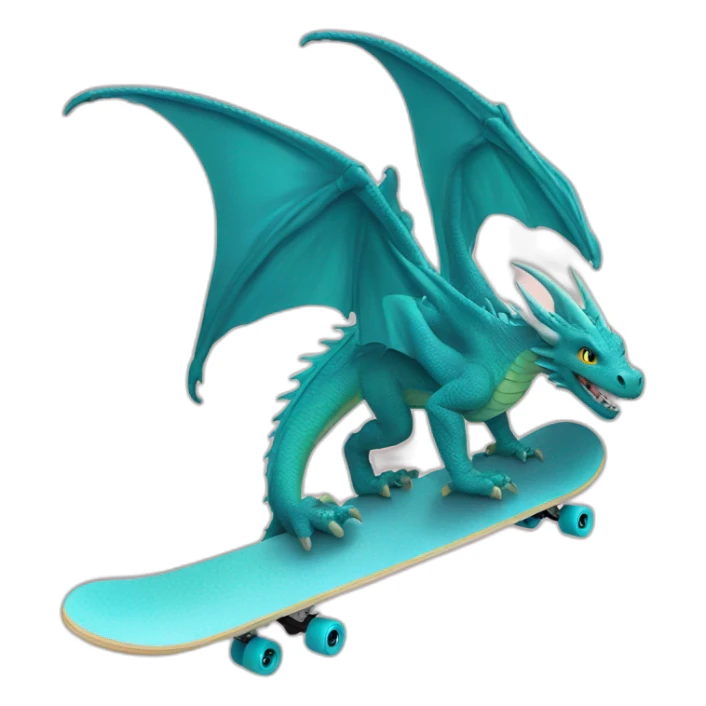 Dragon qui fait du skate sticker