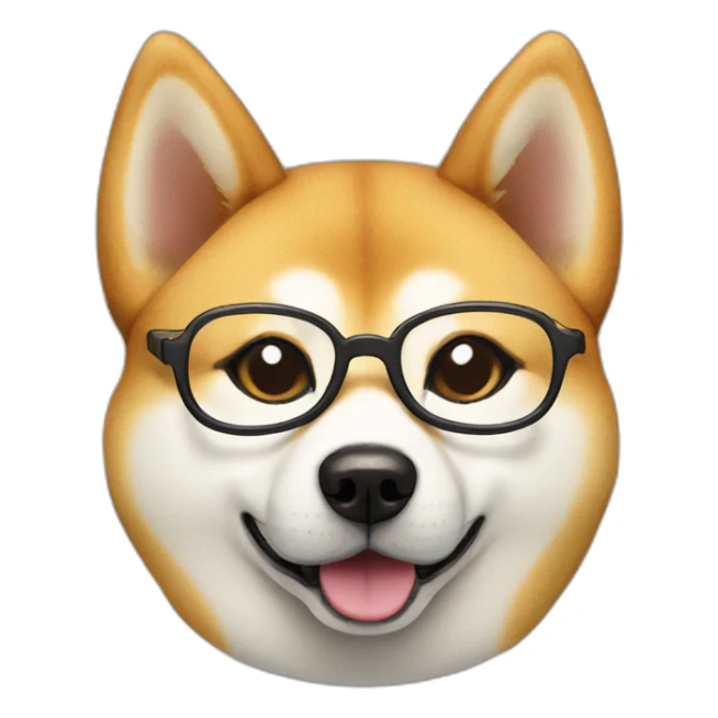 Shiba inu with glasses sticker