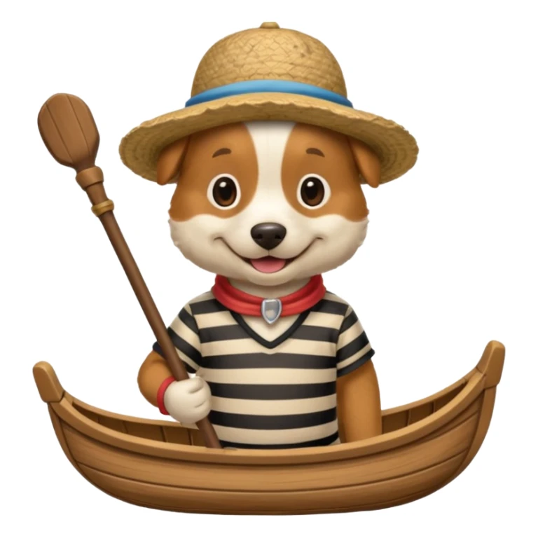 dog wearing gondolier striped shirt and hat sticker