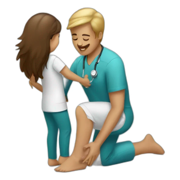 indian female physio treating patient with back pain sticker