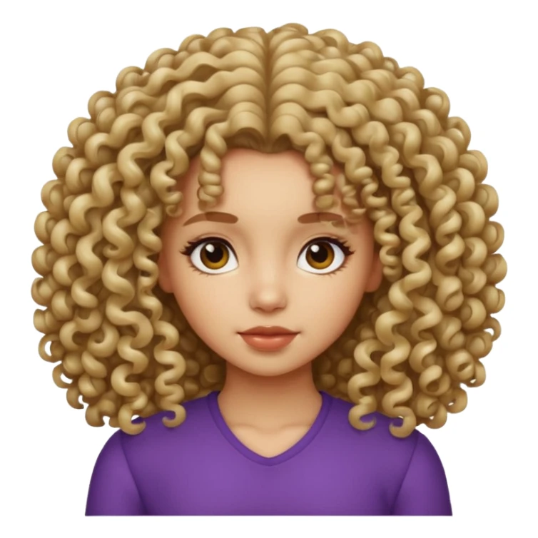 girl with big curly hair  sticker