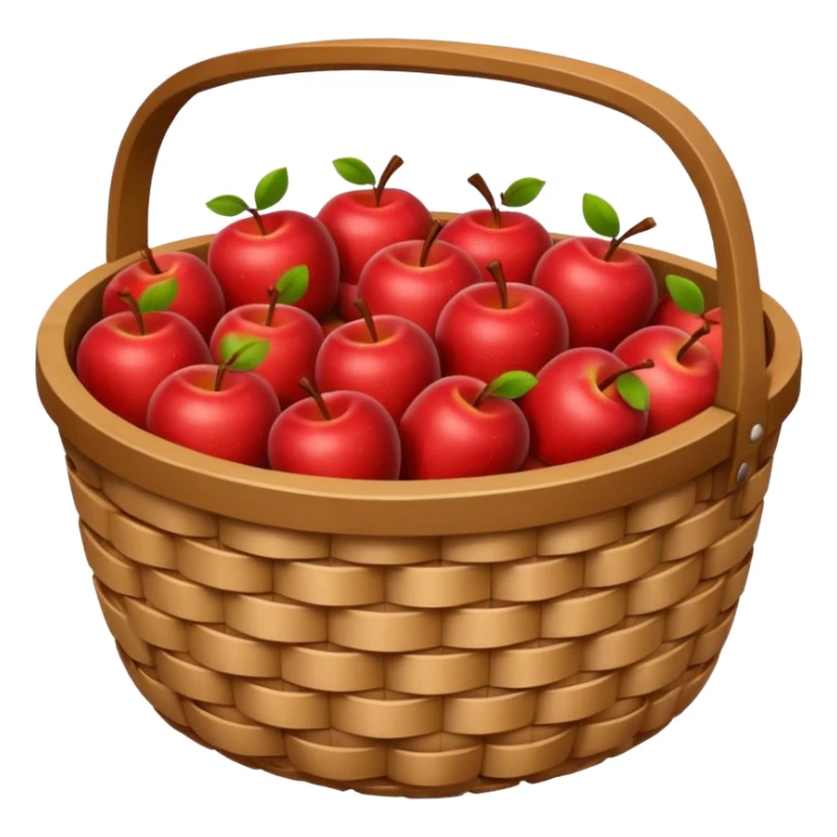 Apple Basket with Handles on Both Sides of the Basket sticker