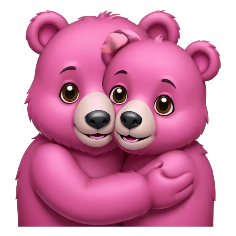 Friends Couple of Happy pink bears cuddling  sticker