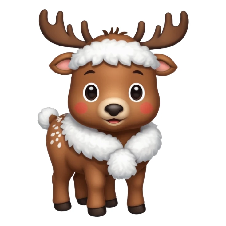 reindeer baby  cute, full bodysnow sticker