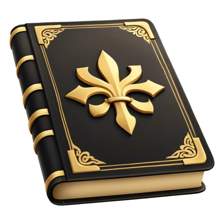 A black and gold book with an aged leather texture, embossed a, silhouette, exuding wisdom, mastery, and the relentless pursuit of greatness. - book of mastery  sticker