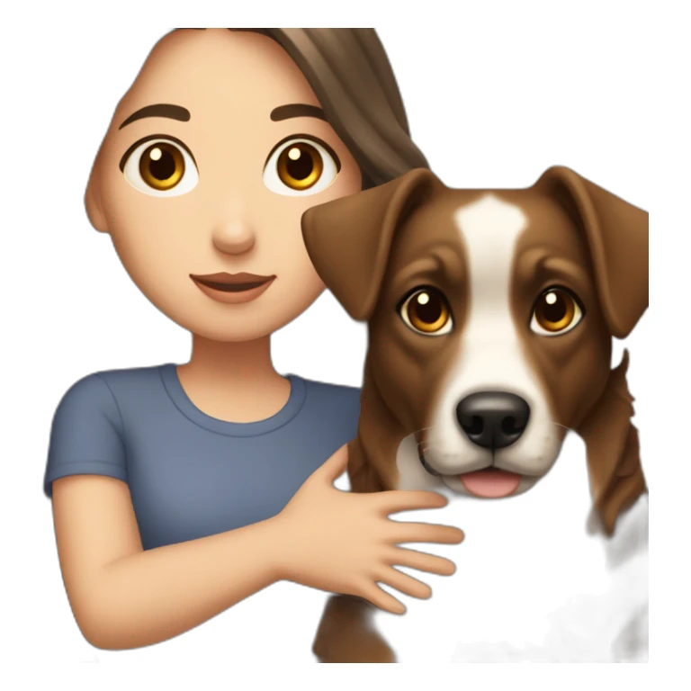 brunette white Girl with a russell dog sticker