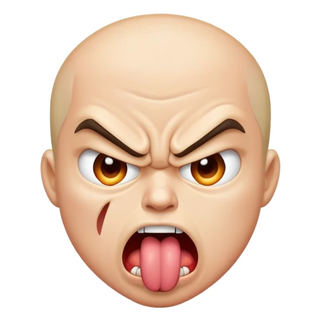 Angry person sticking out tongue  sticker