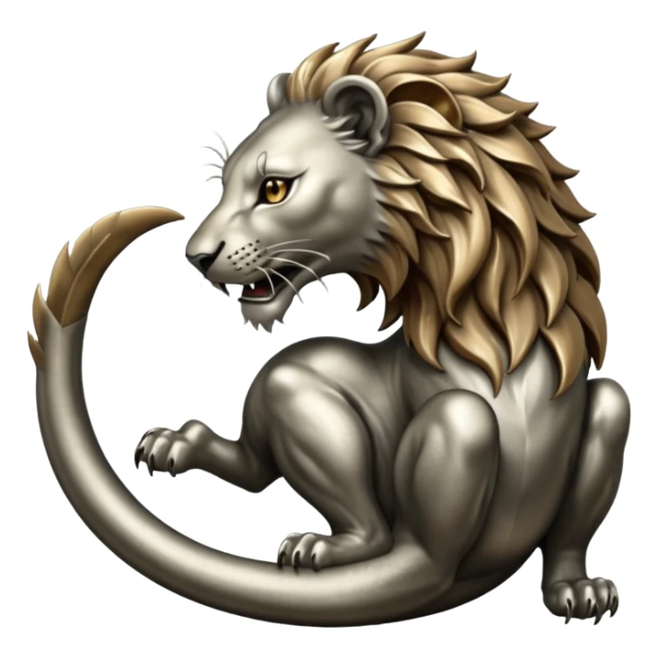 Silver Elder Scrolls Online Lion eating its tail Ouroboro sticker
