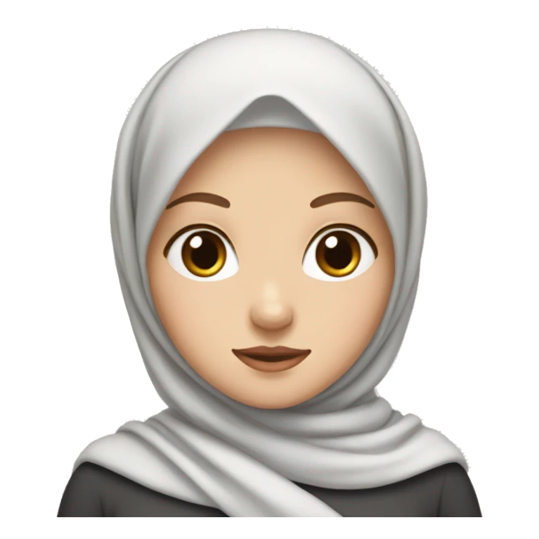 White girl wearing hijab and soft pink bow sticker