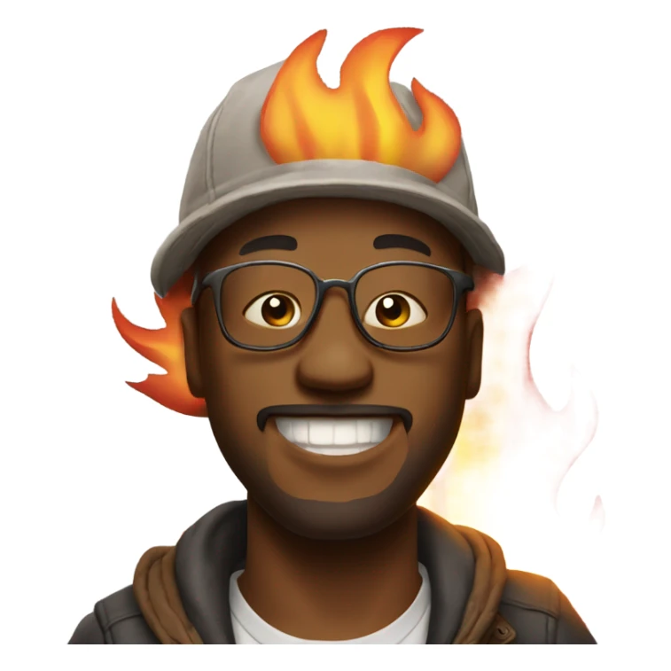 Fire that is humanized into a funky person with cool vibes  sticker