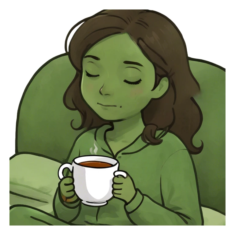 Brown hair girl really sleepy and tired sticker
