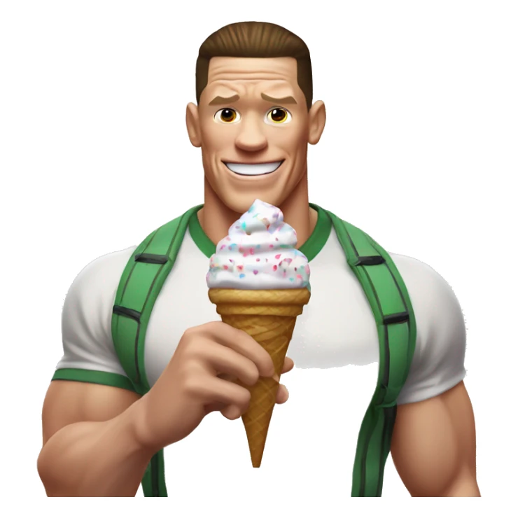 john cena with ice cream in chinese sticker