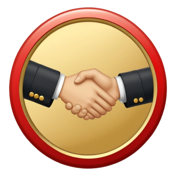 circular achievement style badge border for brand loyalist featuring a handshake and classy border  sticker