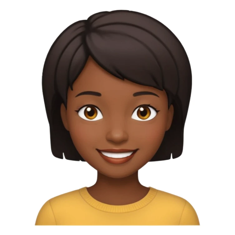 visage femme noire cheveux court sticker