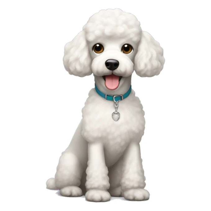 White poodle with short hair  sticker