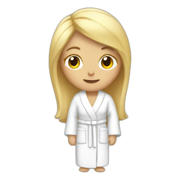 tired blonde woman in white bathrobe sticker
