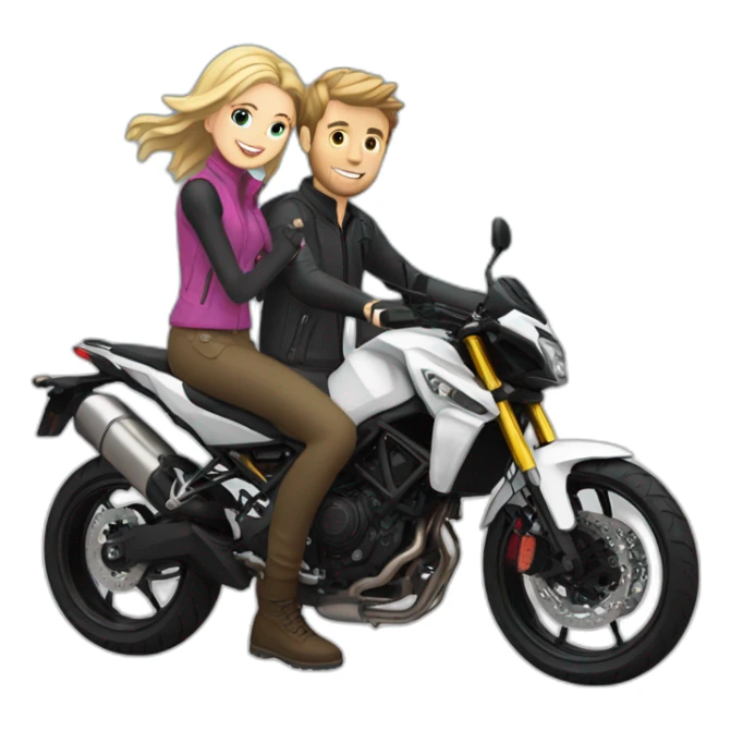 White Girl and white guy on a MT09 sticker