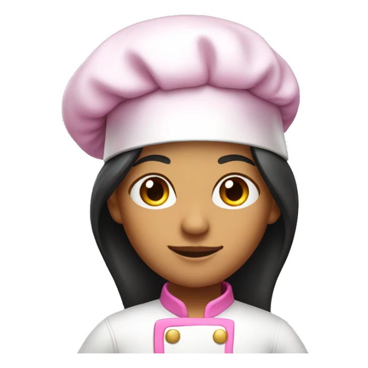 Long black hair olive skin chef with pink and gold clothes sticker