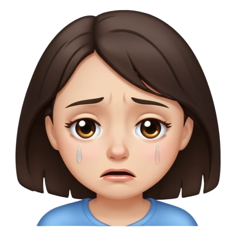 crying full of tears girl brunette sticker