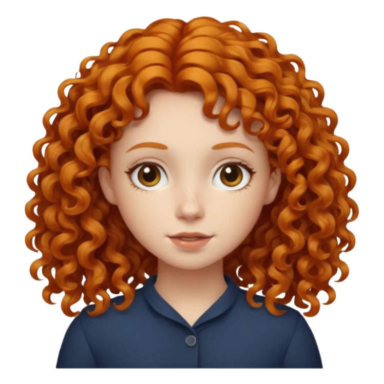 A ginger girl with curly hair in this style 👩🏼‍🦱 sticker
