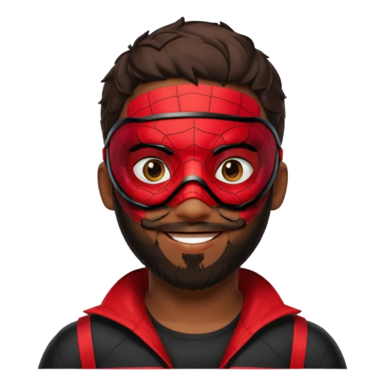 Miles Morales with beard, eye mask, low fade sticker