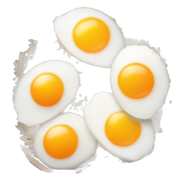 a bowl of rice with two eggs and chicken thigh front view sticker