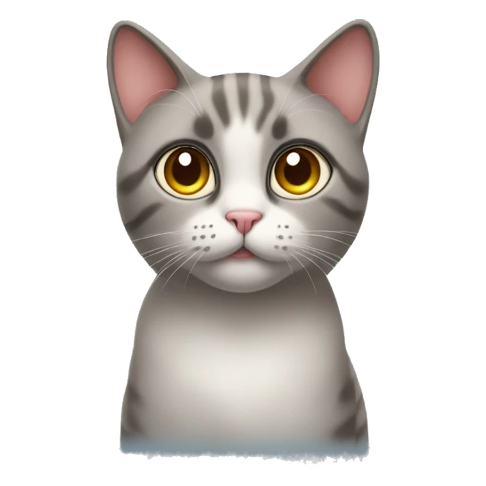 Cat with big heart eyes sticker