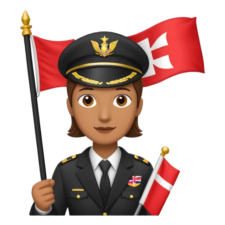 A Tour operator, male or female doesn't matter, get them holding a flag sticker