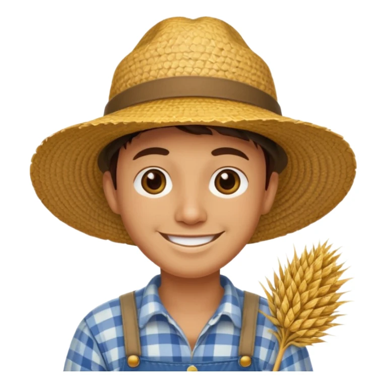 farmer animal with straw hat sticker